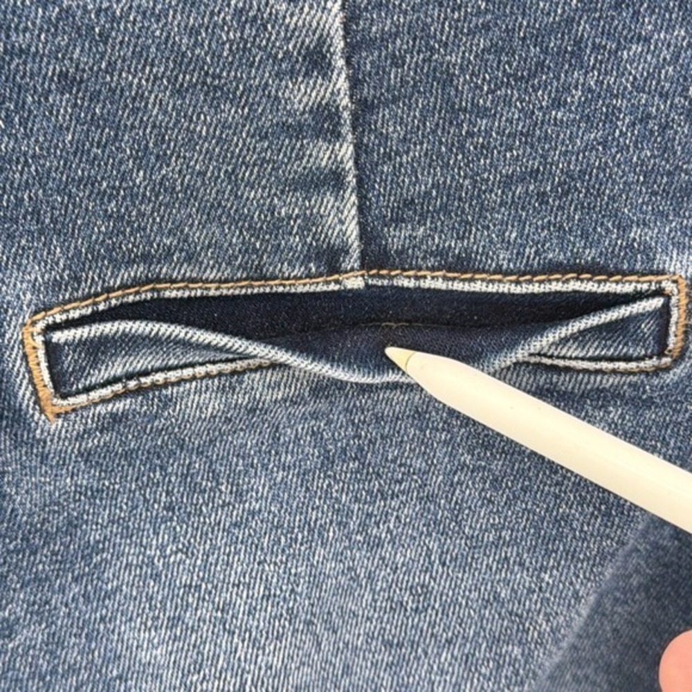 Freckled Poppy x Risen Jeans Bows Wide Leg Size 3 28x32 High Rise Tummy Control - Picture 9 of 16